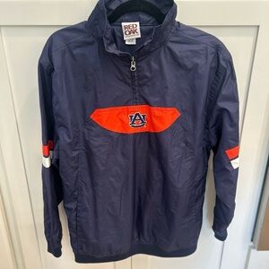 Auburn University Pullover Windbreaker 1/4 Zip Jacket RED OAK Size Youth 16/18